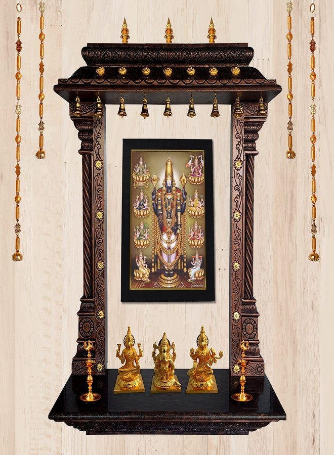 101Temples 101 Temples - Divinity Eternity Spirituality Asta Lakshmi Tirupati Balaji God Wooden Photo Frame with Wall Hook, 1 Piece | 10” x 13”, Matt Finish - Image 2